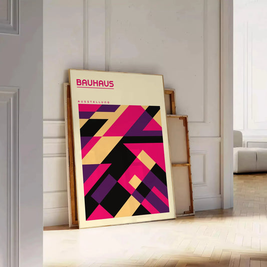 space vibrant Bauhaus art print poster masterpiece geometric design bold colors wall unique gift artwork modern elegance style