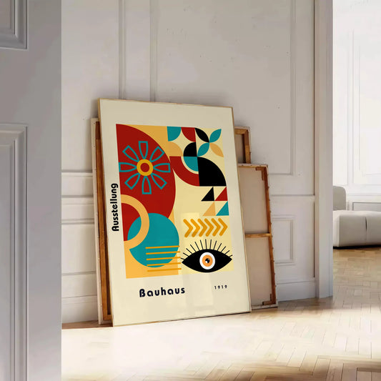 space stunning Bauhaus poster timeless piece wall art essence modern design gift bold addition room sizes A4 cm A0